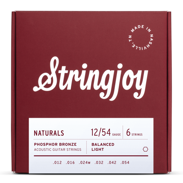 Stringjoy Naturals | Light Gauge (12-54) Phosphor Bronze Acoustic Guitar Strings