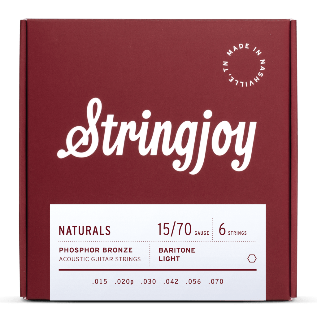 Stringjoy Naturals | Baritone Light Gauge (15-70) Phosphor Bronze Acoustic Guitar Strings