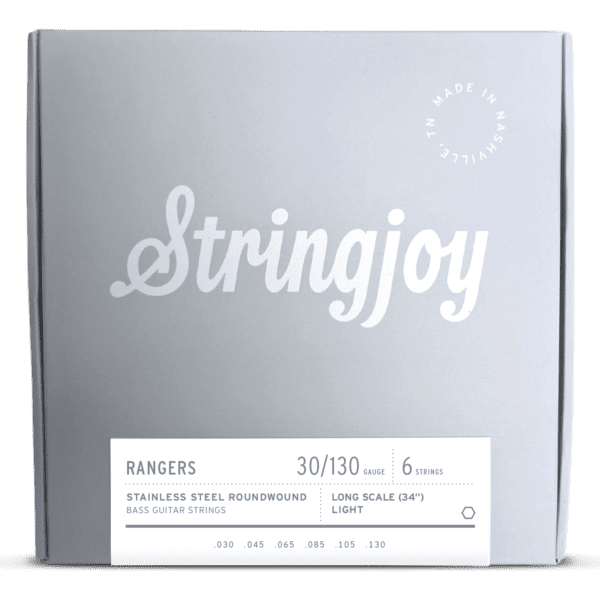Stringjoy Rangers | Light Gauge (30-130) 6 String Long Scale Stainless Steel Bass Guitar Strings