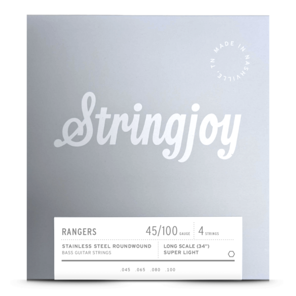 Stringjoy Rangers | Super Light Gauge (45-100) 4 String Long Scale Stainless Steel Bass Guitar Strings