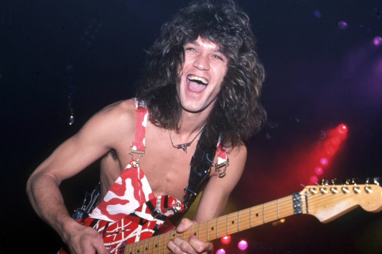 Eddie Van Halen with his famous "Frankenstrat" guitar